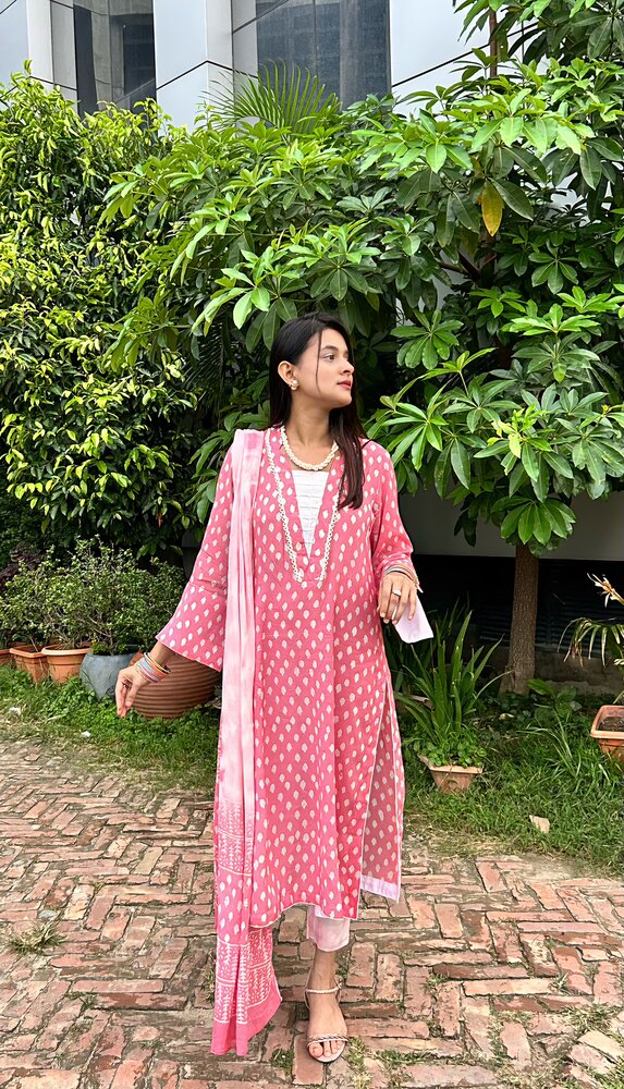 Pink Cotton Silk